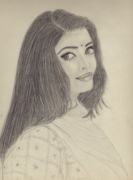 aishwarya rai pencil sketches