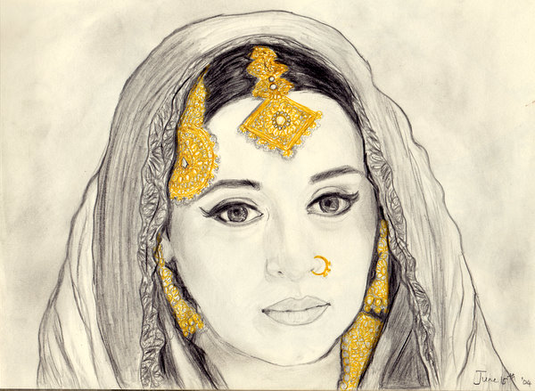Madhuri Dixit pencil sketch devdas