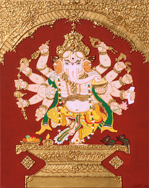 Indian paintings Ganesha Tanjore