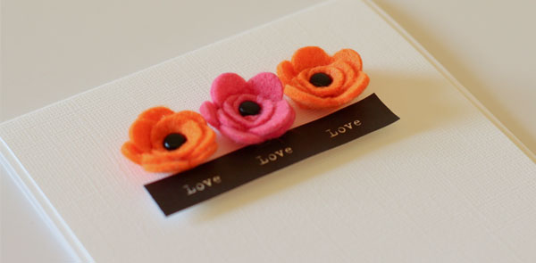 felt rolled flowers