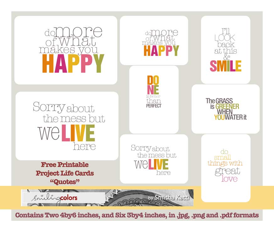 Quotes4PL_webpreview project life cards and free scrapbook printables