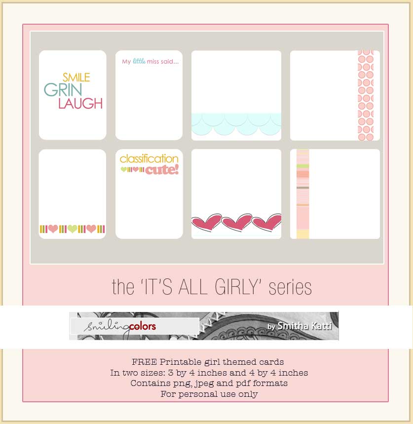 Girl themed printables: FREE - Smitha Katti