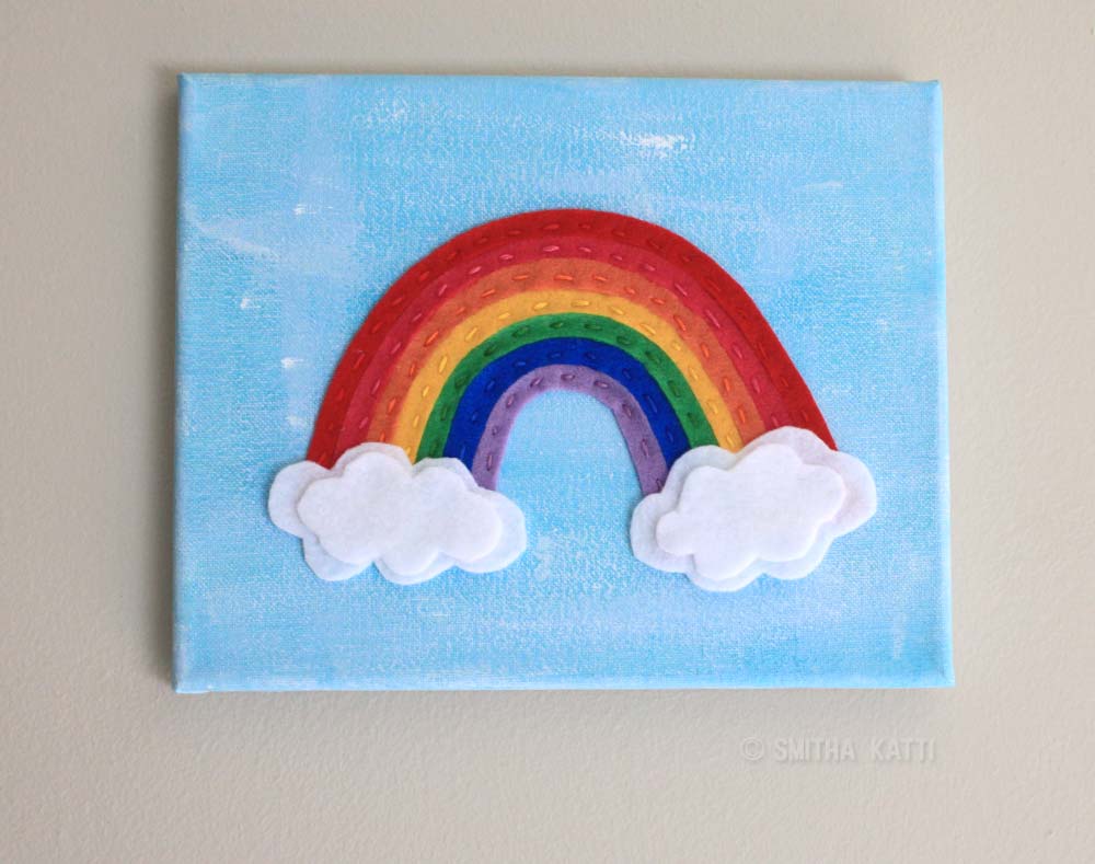 felt rainbow wall art