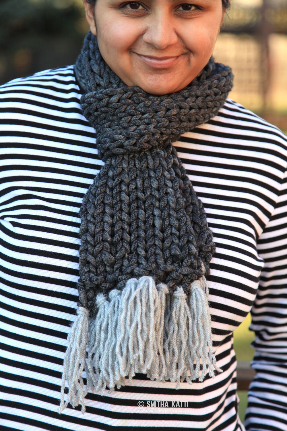 Quick Knit Scarf with Free Pattern Smitha Katti