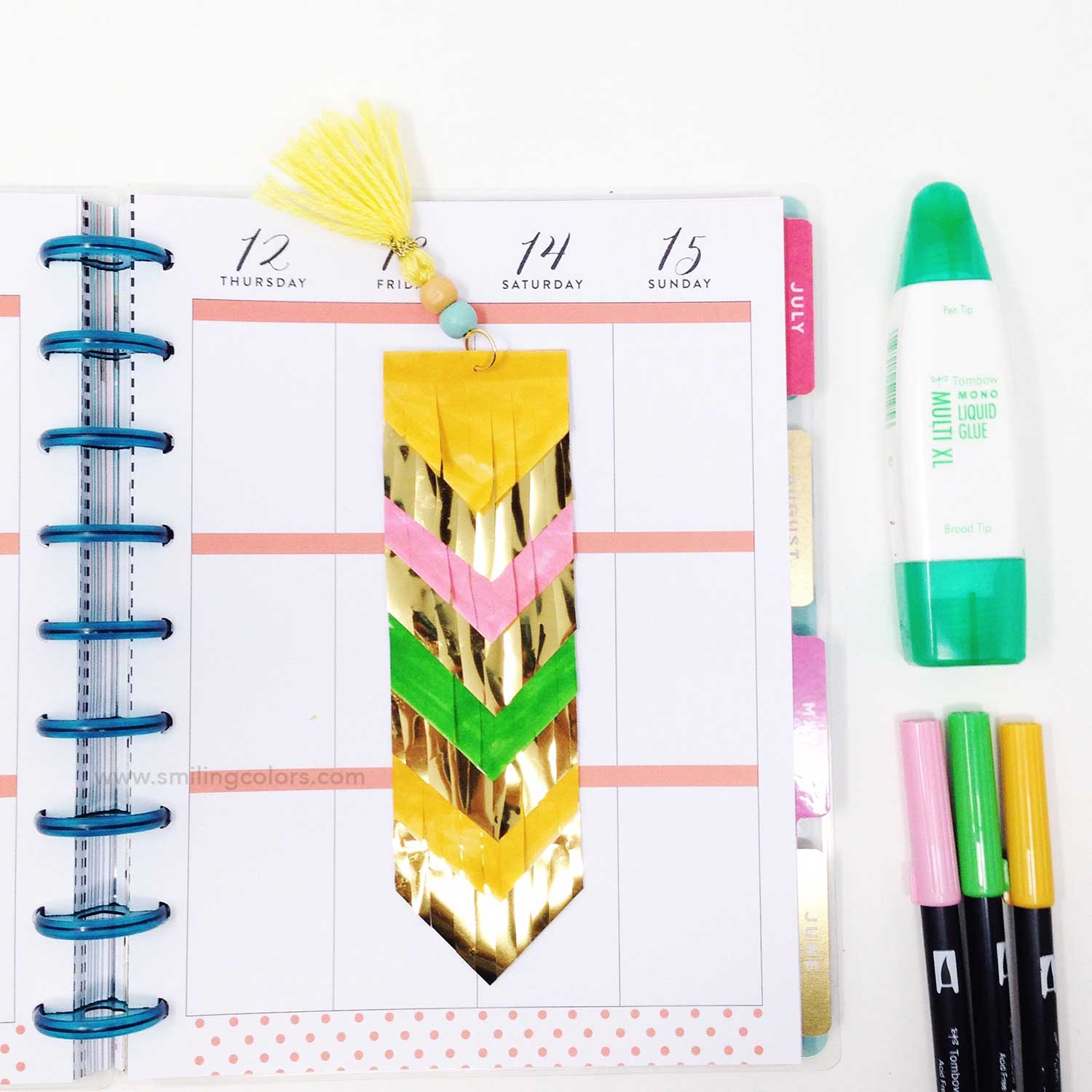 DIY bookmark for planner