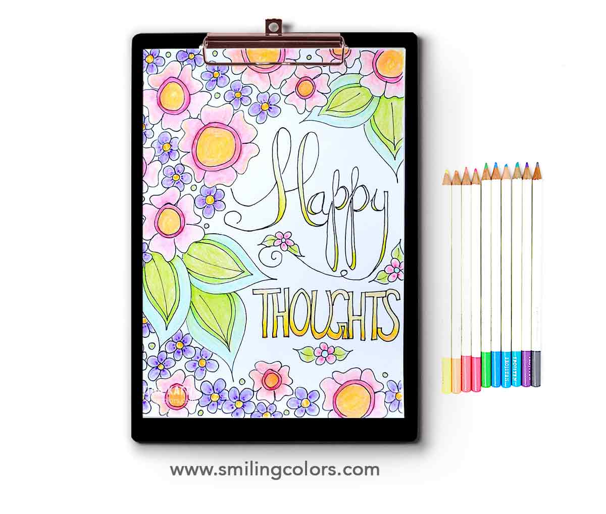 happy thoughts coloring page free