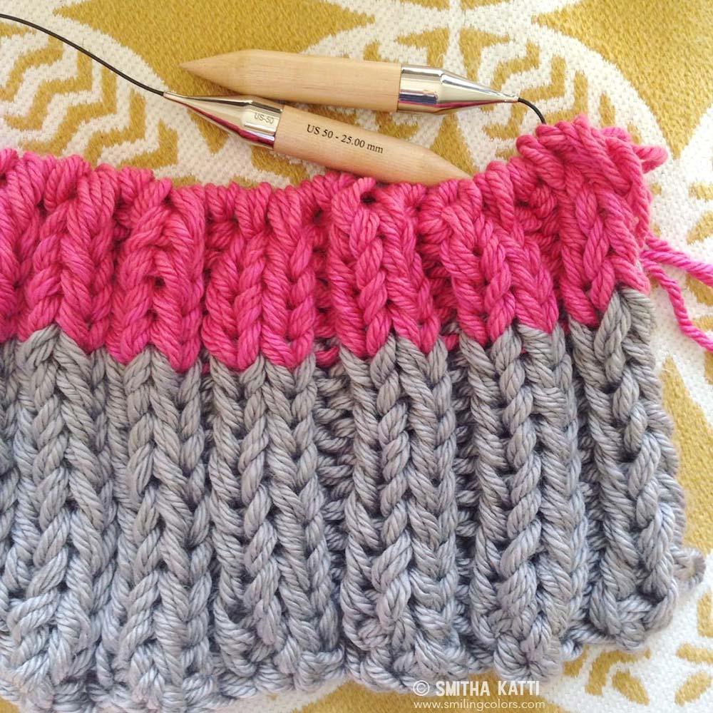 Easy Chunky Rib Knit Throw Pattern
