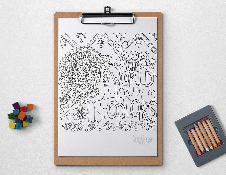 peacock coloring page