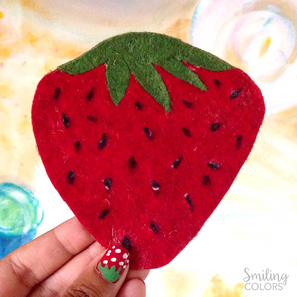 no sew strawberry felt coasters
