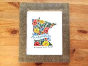 DIY watercolor state art for wall