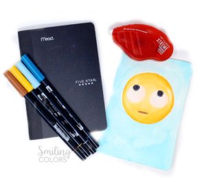 Tombow Emoji watercolor