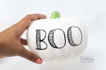 lettering onto a pumpkin