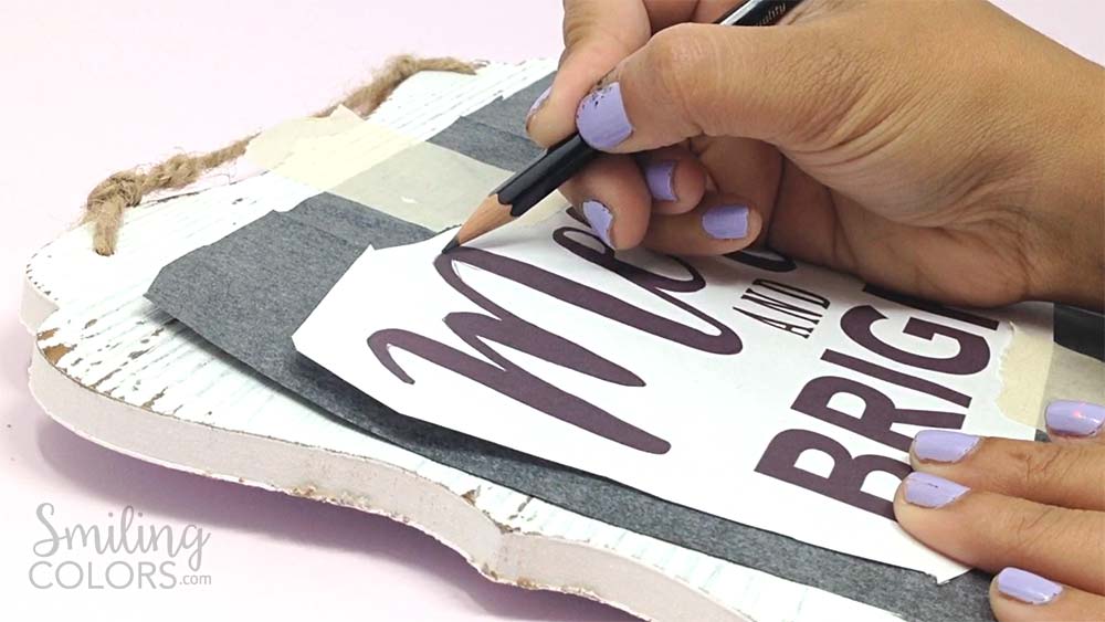 DIY hand lettered wood sign transfer paper