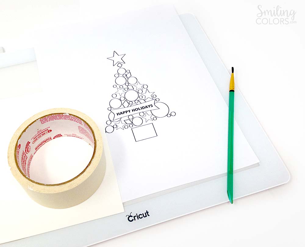 watercolor christmas card tutorial cricut