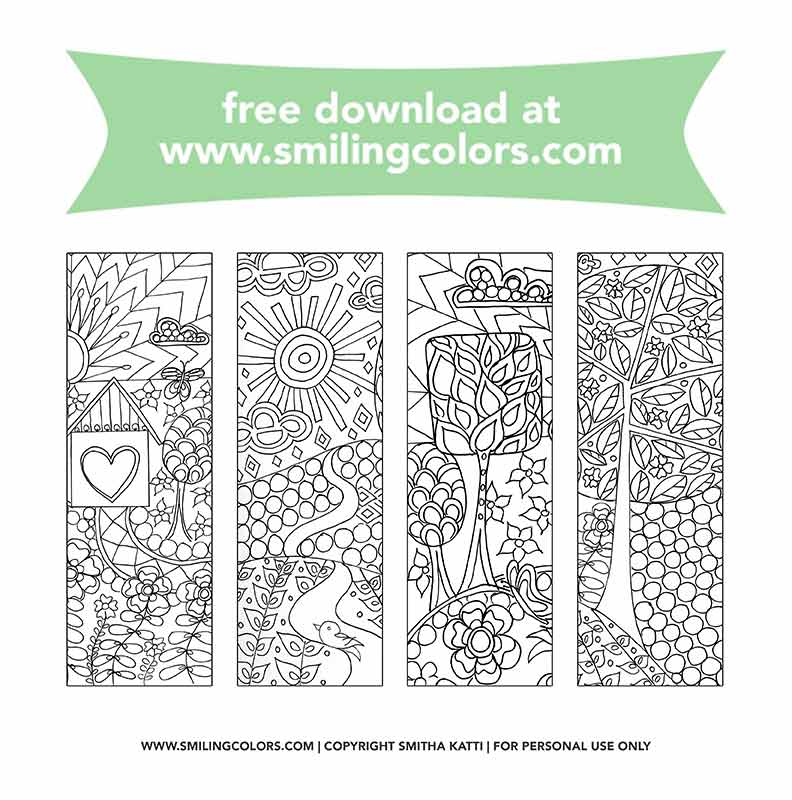Bookmarks to color that you can download and enjoy now