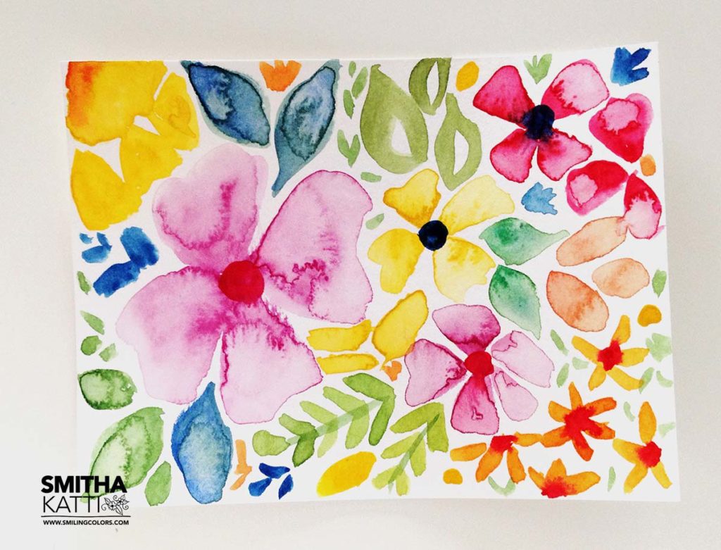watercolor flowers easy tutorial