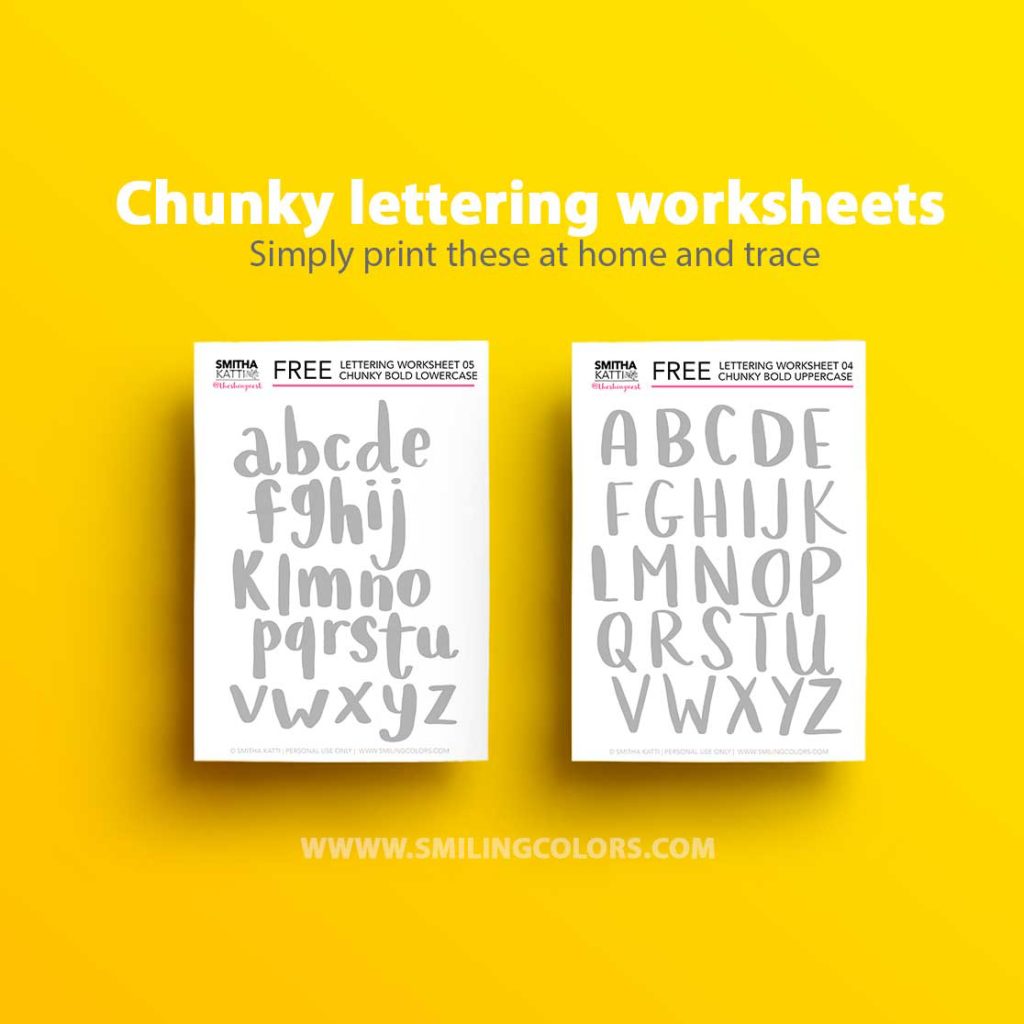 Chunky lettering printable