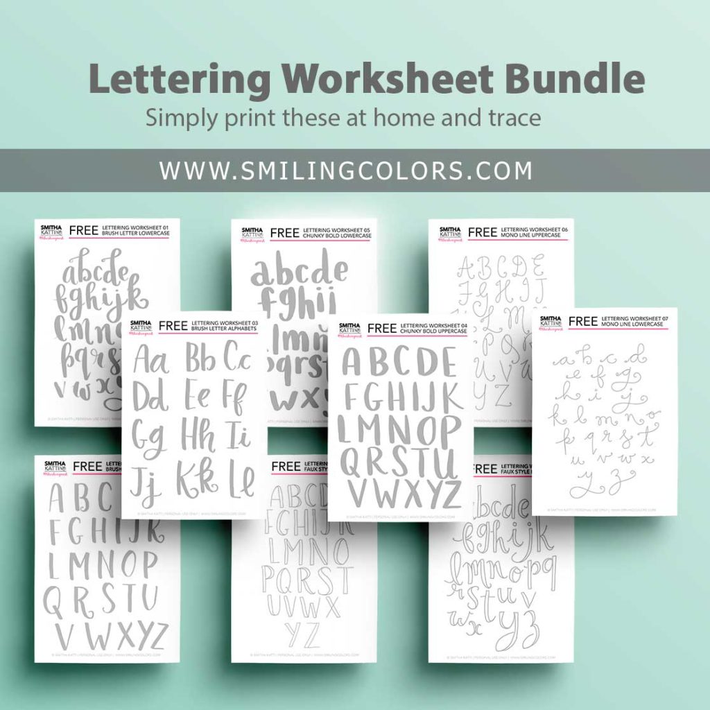 lettering worksheets theshinynest smitha katti