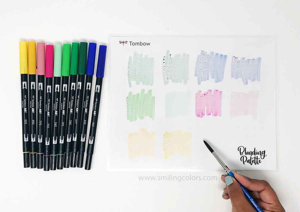 watercolor with tombow markers using blending palette XL