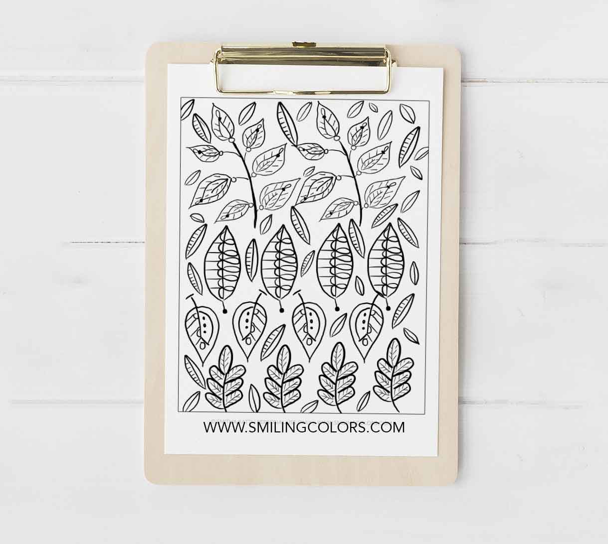 fall leaves coloring page Web