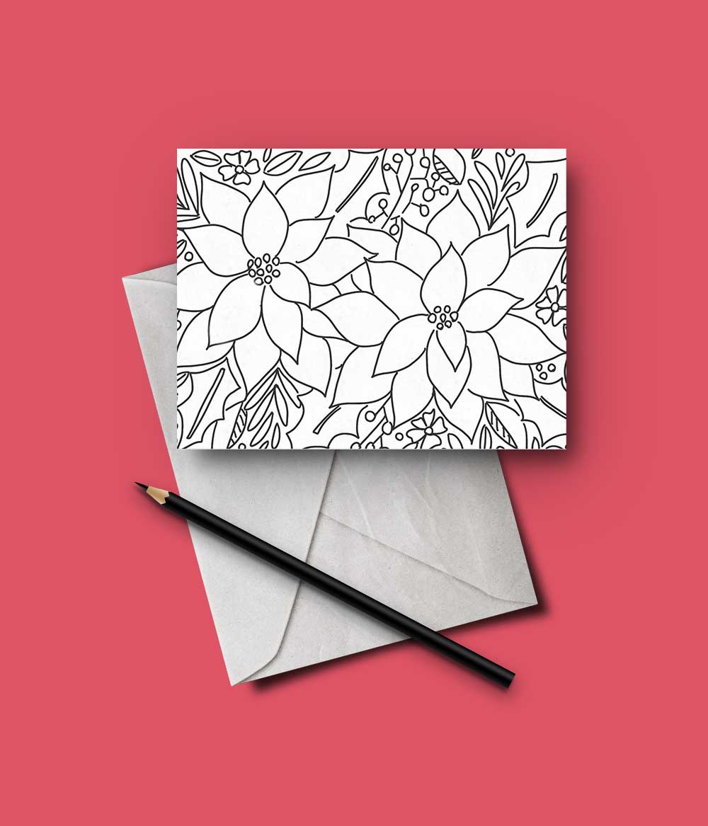 Printable-christmas-cards-to-color_poinsettia