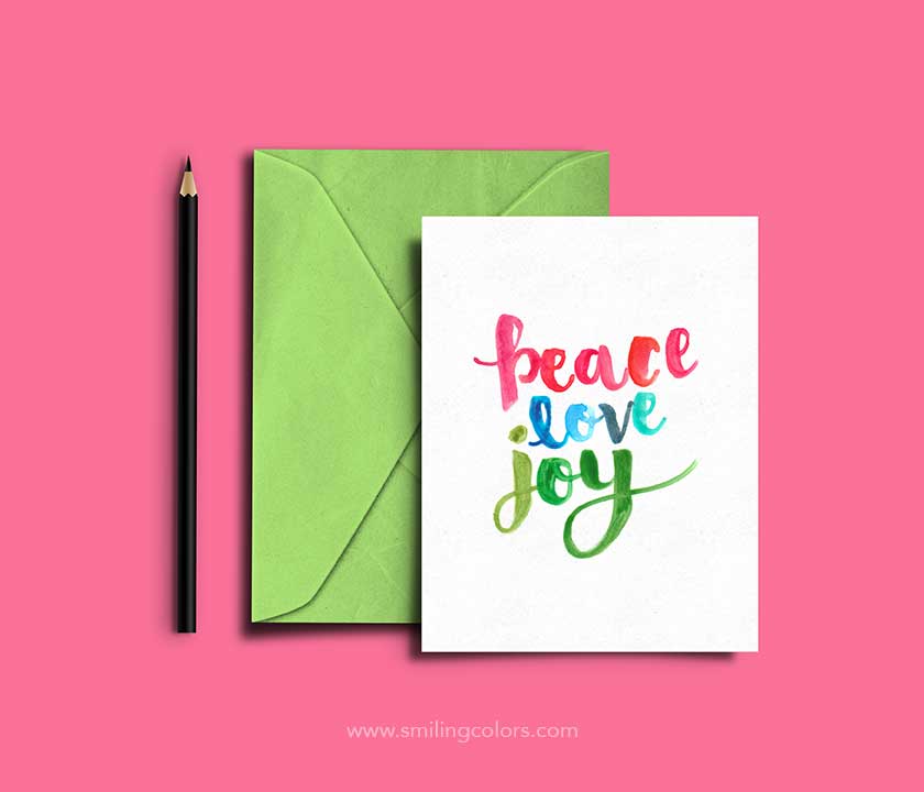 free holiday printable cards peace love joy