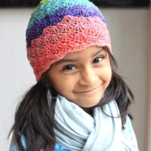 Shell-stitch crocheted hat pattern