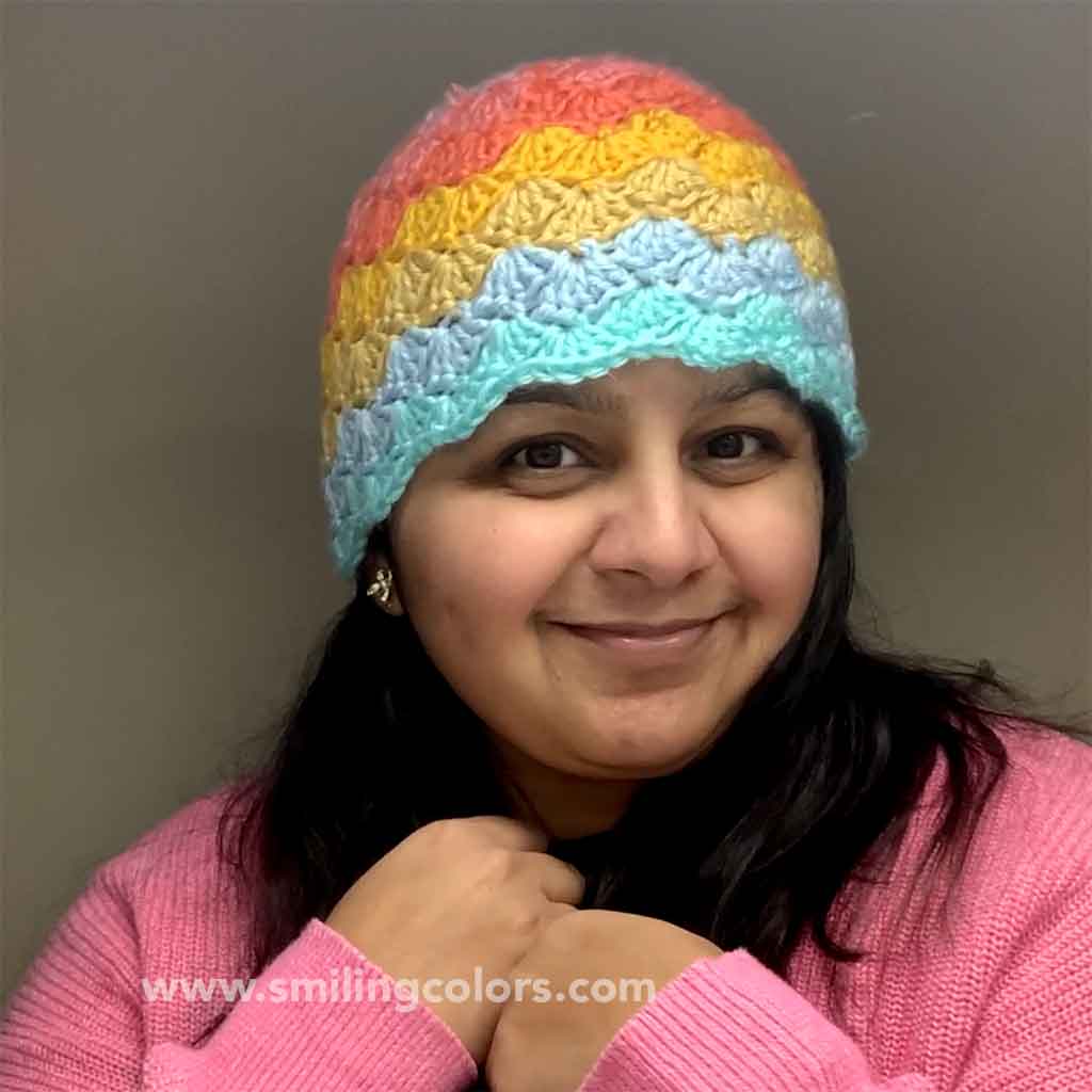 shell stitch crochet beanie