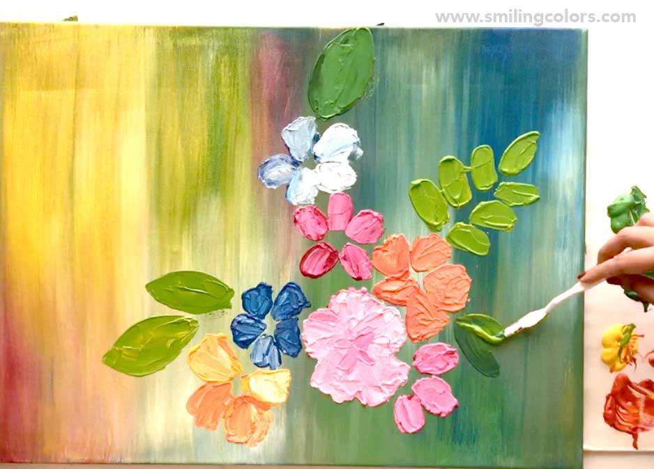 easy flower paintings tutorial