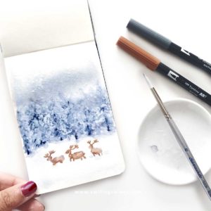 winter watercolor