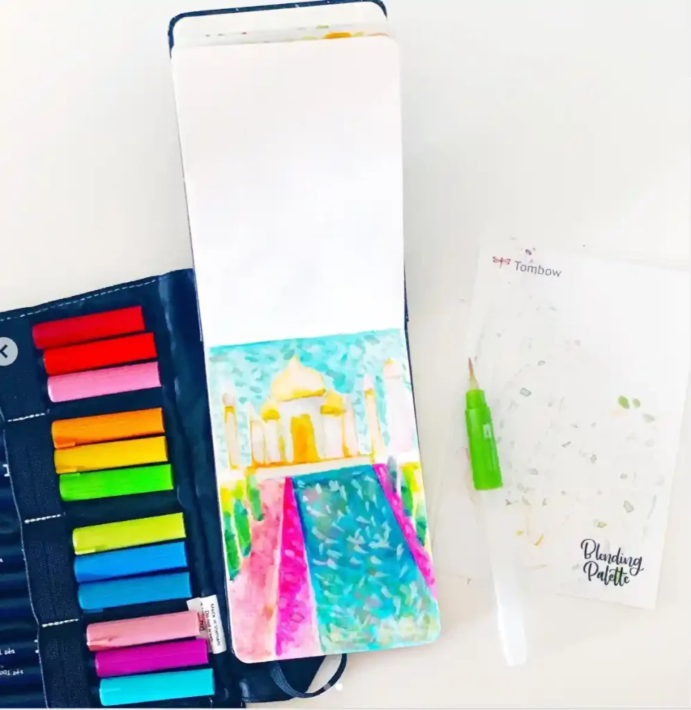 taj mahal watercolor