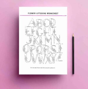 flower lettering worksheet