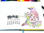 bullet-journal-spread-with-bird-illustration