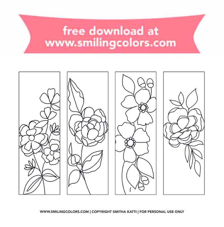 30+ Printable Free Bookmarks For Your Readers! - Smiling Colors