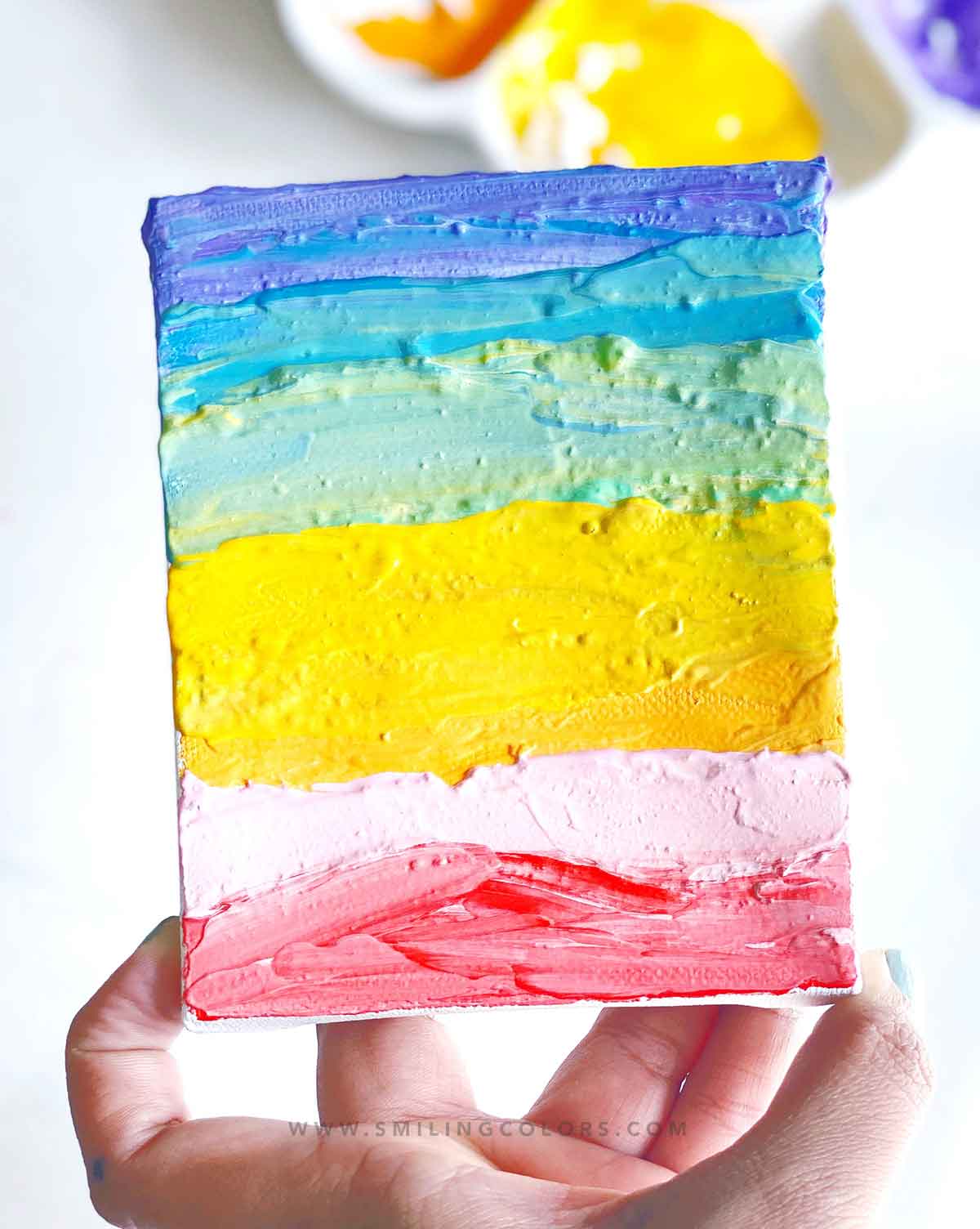 Rainbow textured canvas art