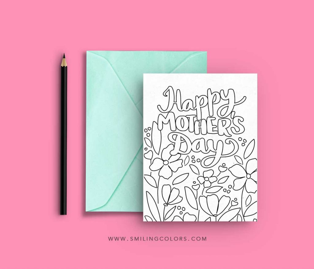 free printable mothers day card to color