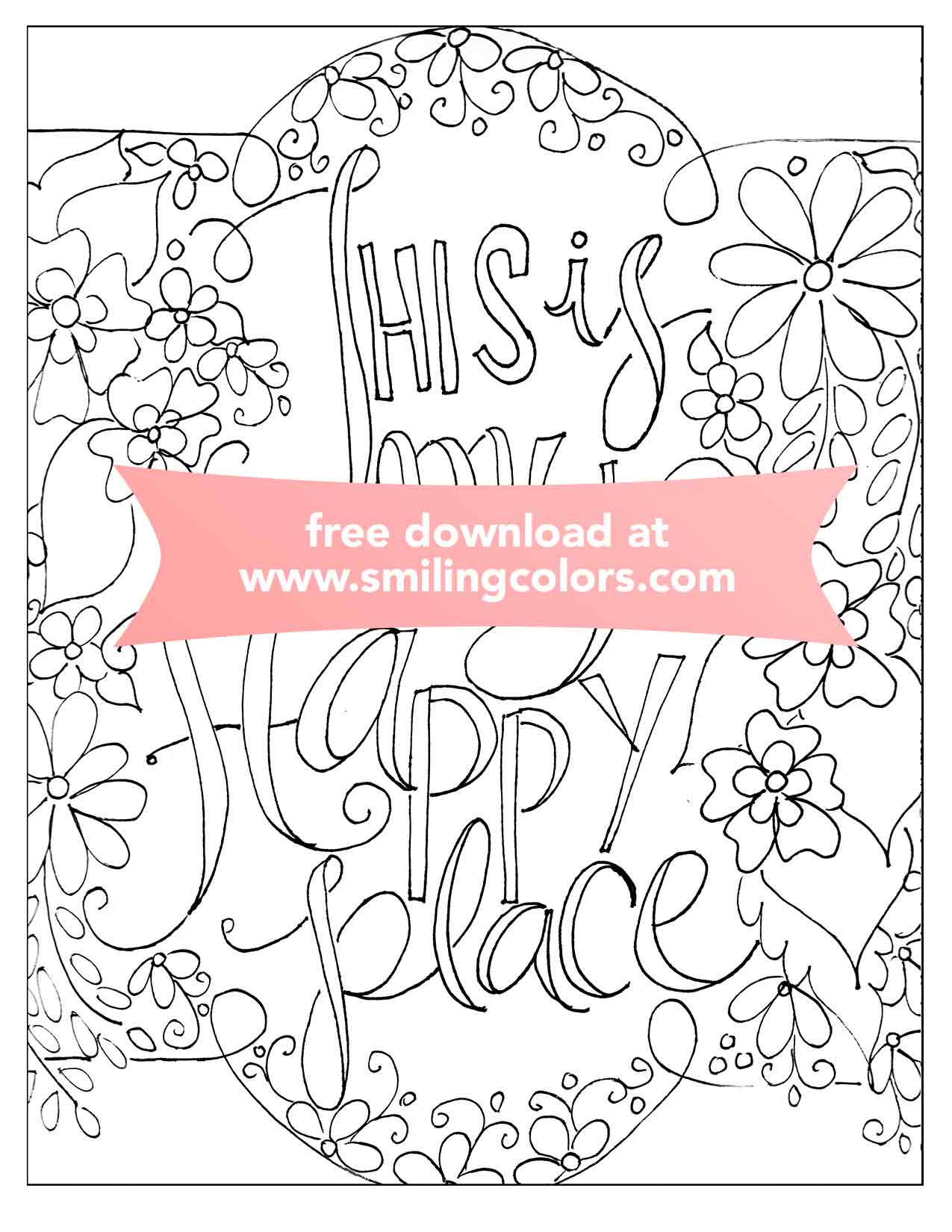 this is my happy place coloring page
