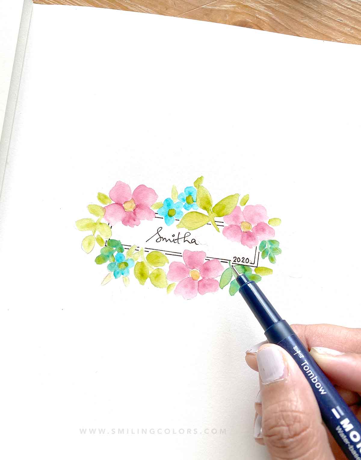 watercolor pen flowers