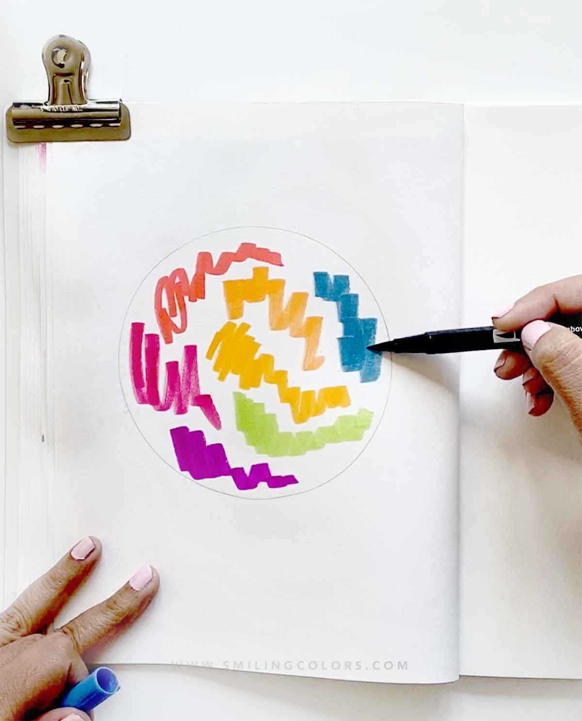 rainbow galaxy step by step tutorail step 2