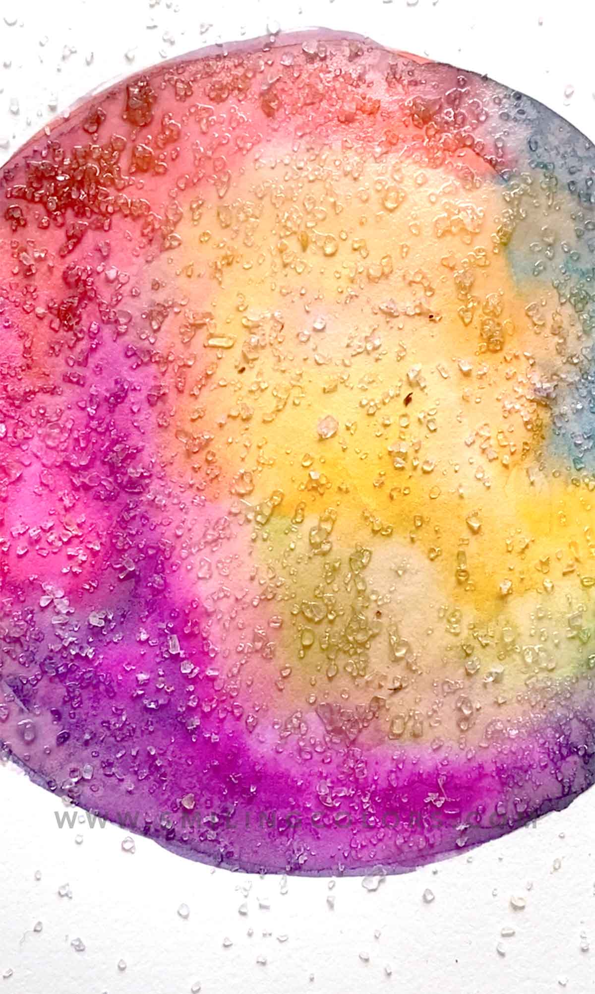 rainbow watercolor salt step 4