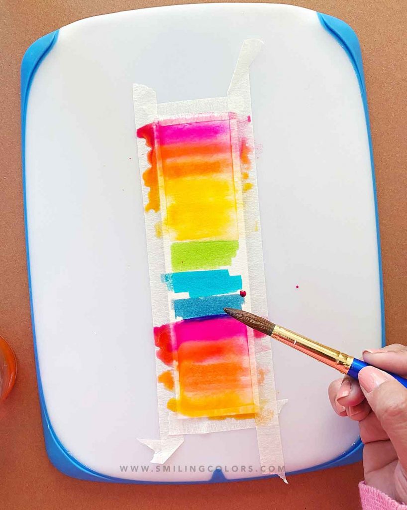 watercolor rainbow bookmark