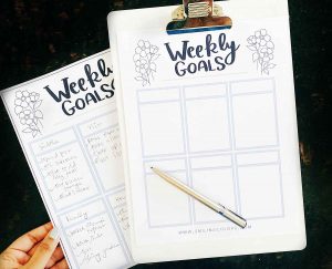 weekly goals sheets dowload