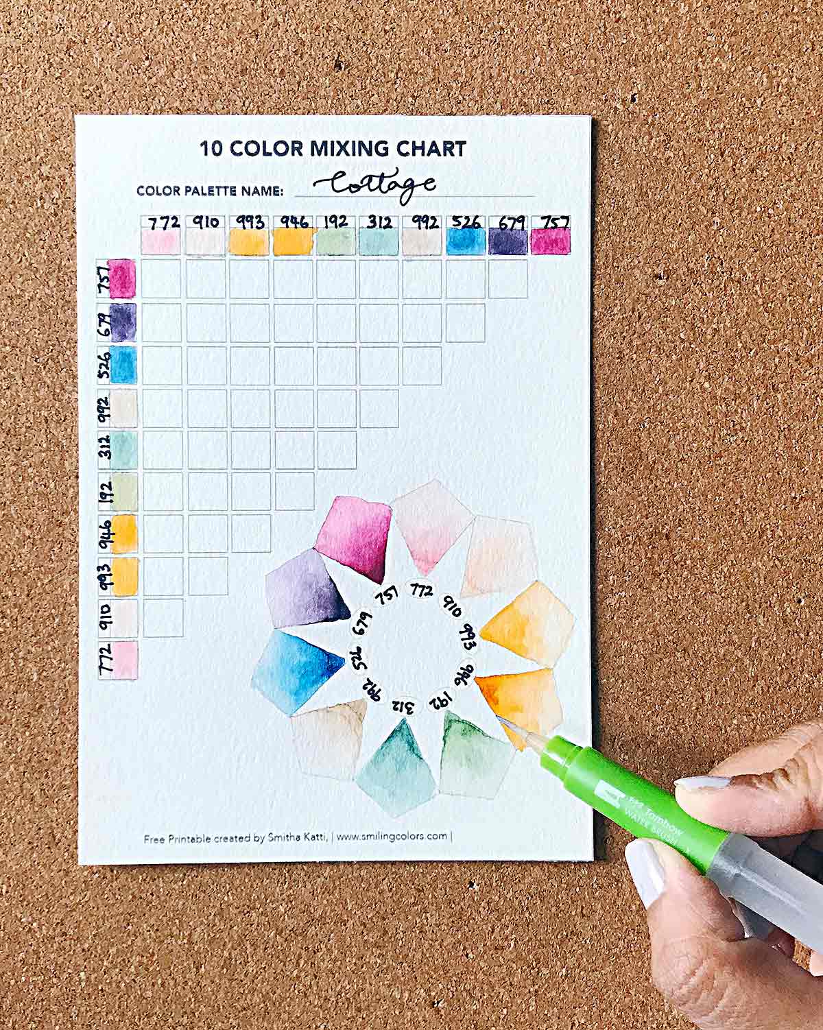 Free Color Mixing Chart Printable In 2 Sizes How To Use It Smiling Colors
