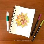 succulent drawing brush pen