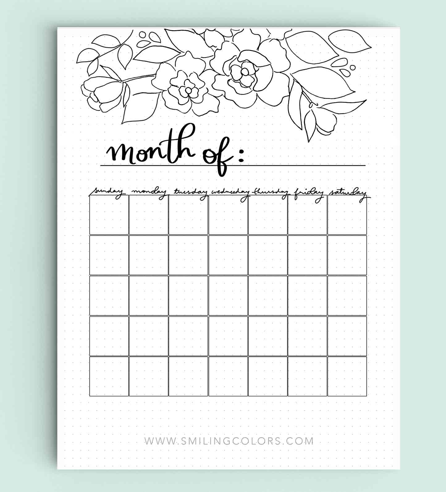 Free Bullet Journal Printables For Planning Smiling Colors