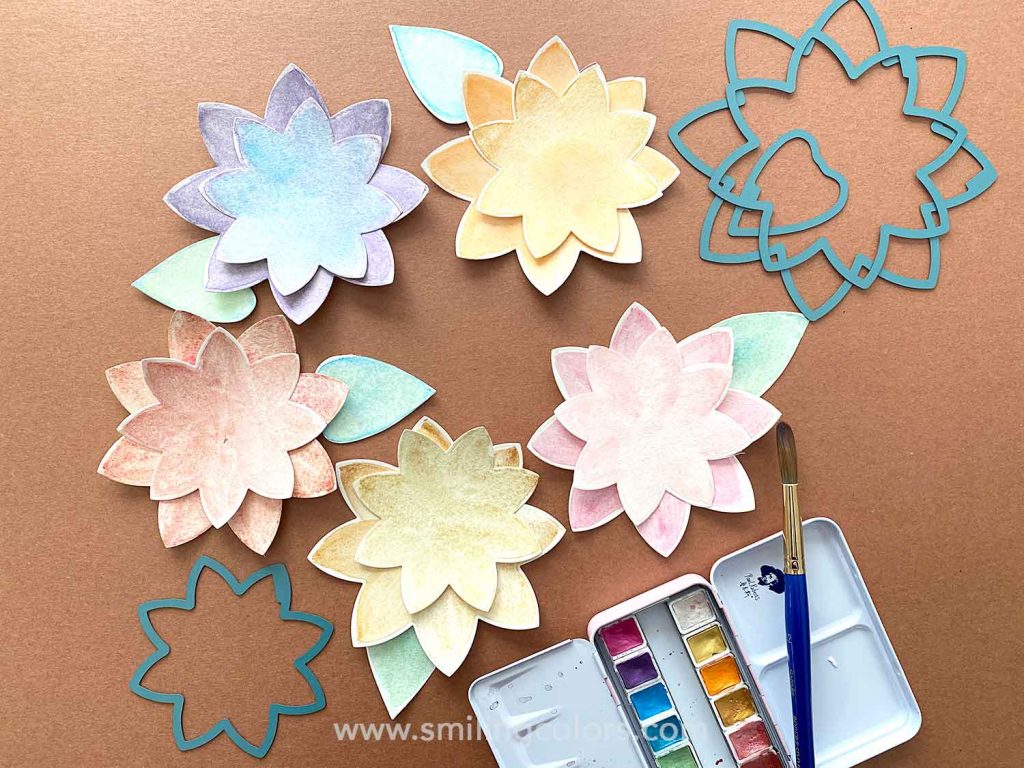 watercolor floral die cuts