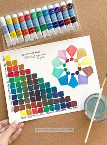 How to make your own gouache paint color mixing chart