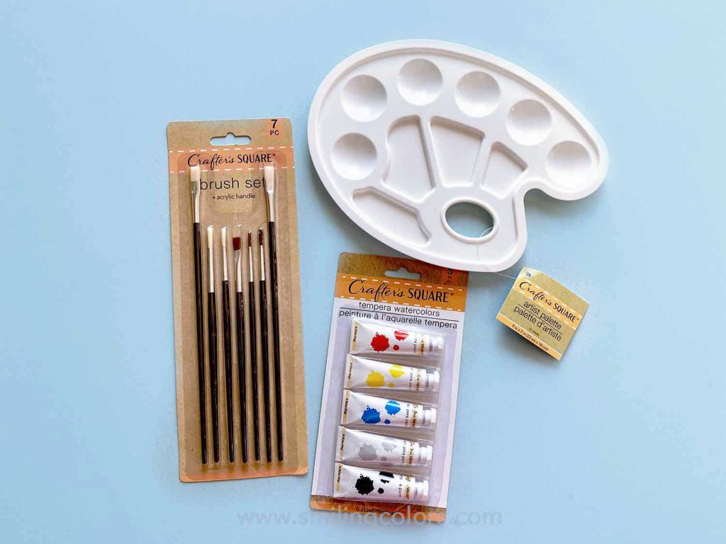 Dollar store paint supplies