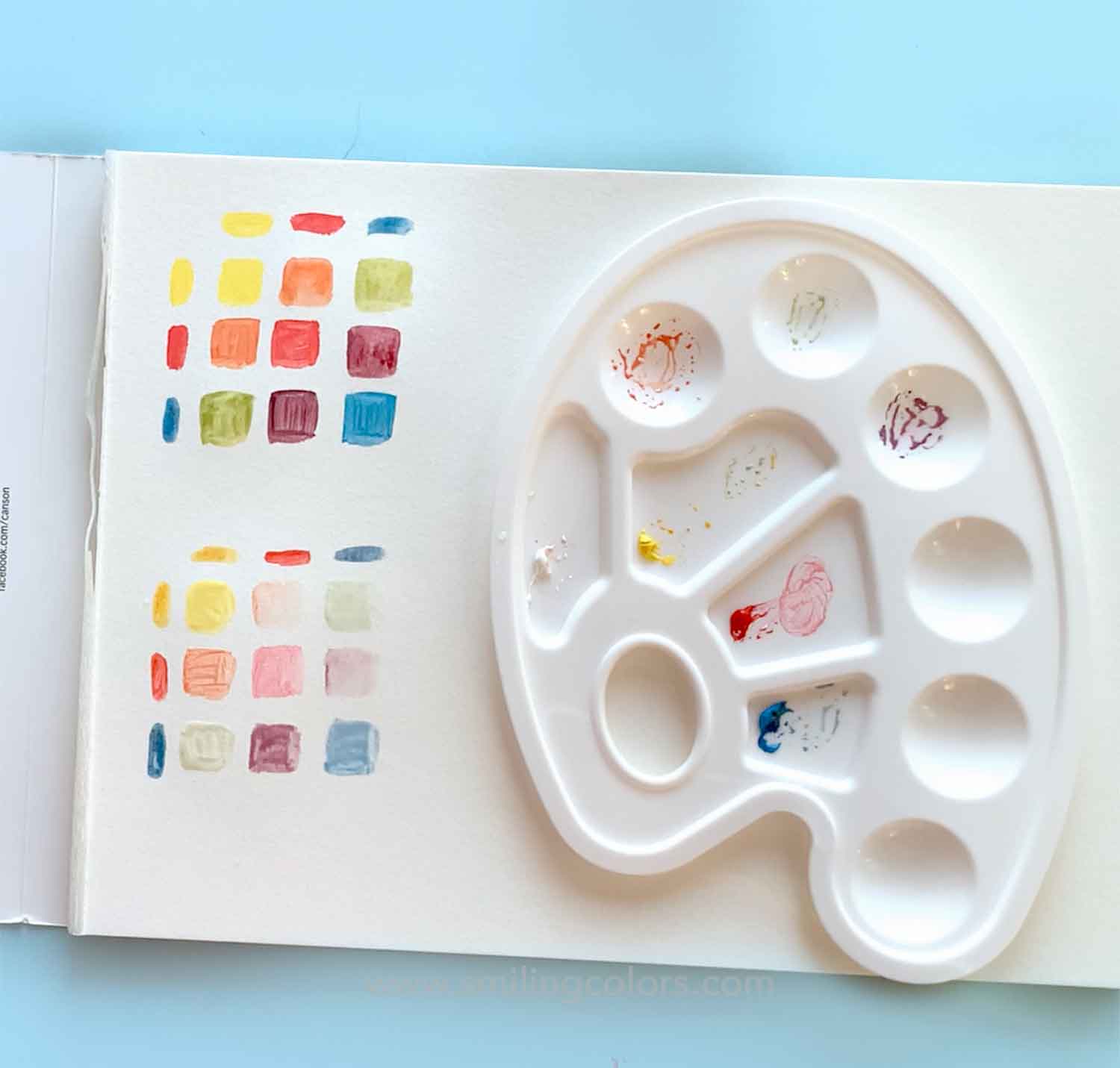 Dollar tree watercolor paint color swatch