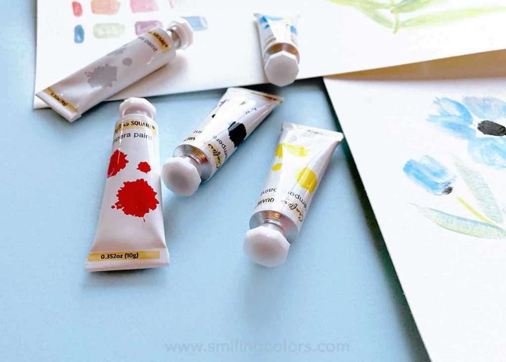 Dollar tree tempera watercolor paint tubes